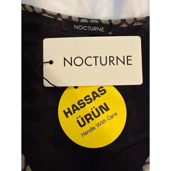 NWT NOCTURNE Dress Mini‎ Wrap Black Print Size XL - Picture 6 of 16